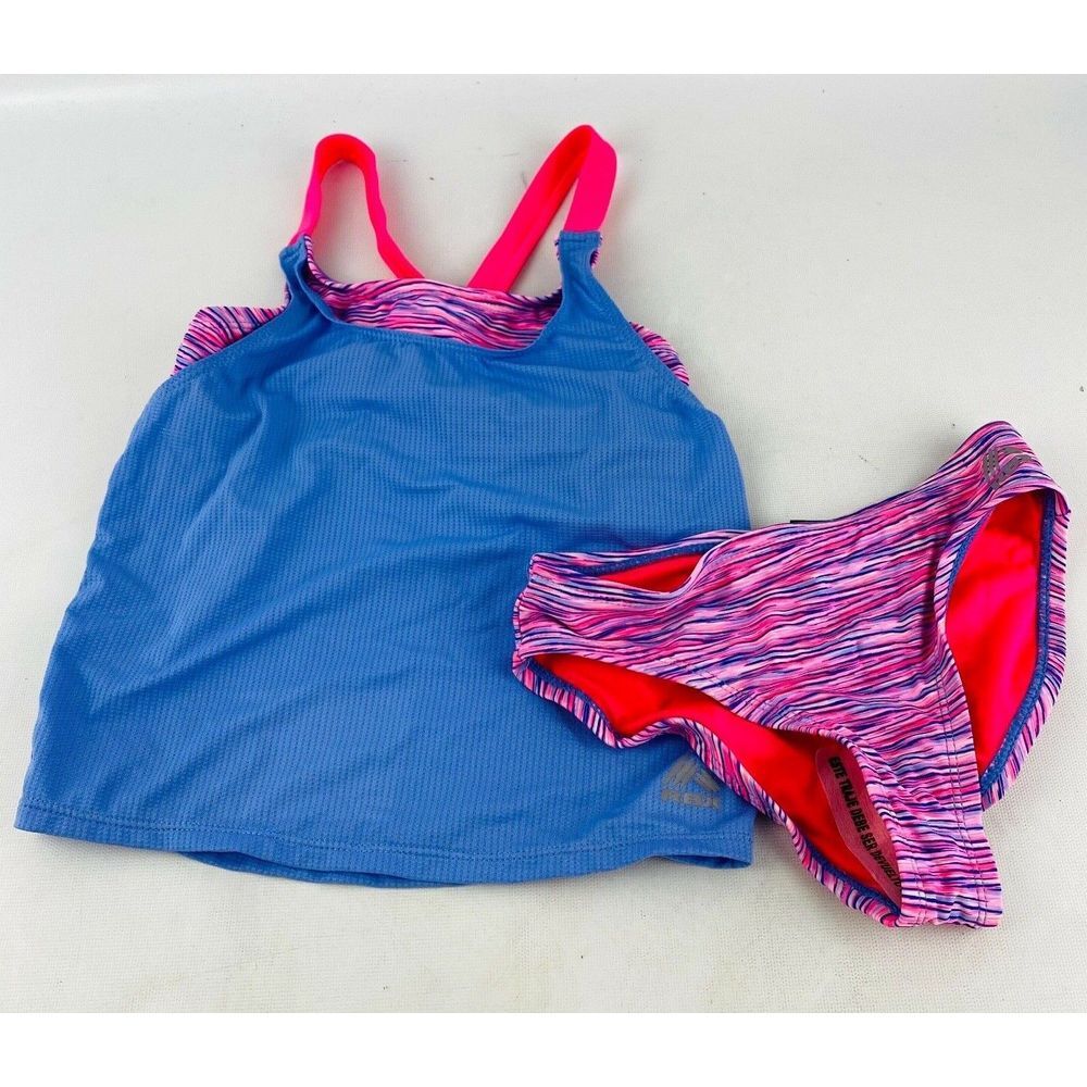 Youth Girls Small 7 RBX Active Tankini Purple Pink 2 Piece Swimsuit‎